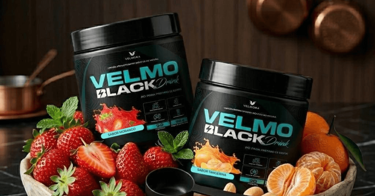 Velmo Black Drink sabor morango e tangerina